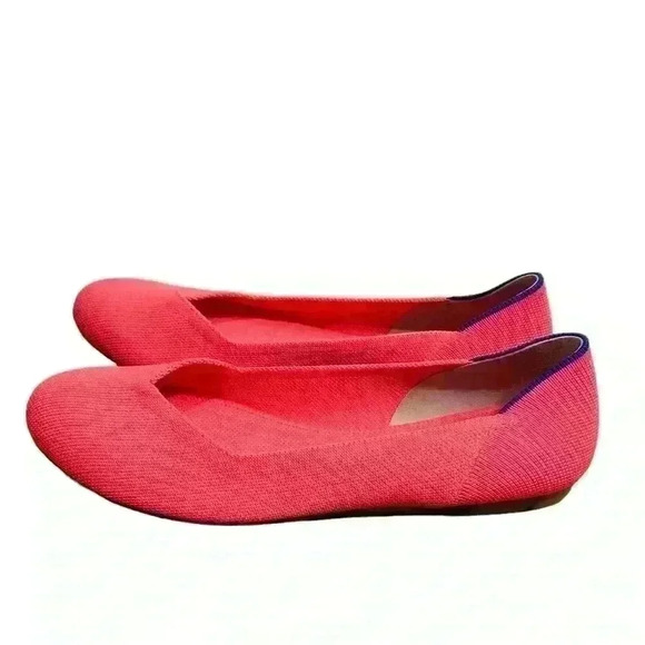 Rothys Round Toe Flats In Grapefruit RETIRED COLOR Size 9 - Picture 3 of 10